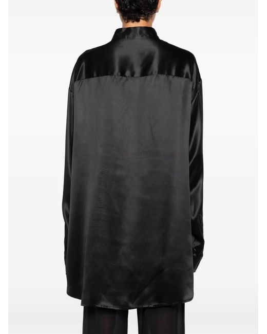 Marie Adam-Leenaerdt Black Chemise Oversize À Fini Satiné