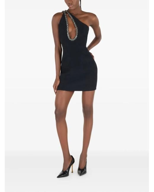 Roberto Cavalli Mini One-Shoulder Embellished Dress in Black | Lyst Roberto Cavalli Mini One-Shoulder Embellished Dress in Black | Lyst