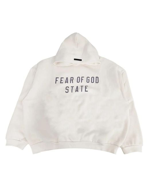 Fear Of God White Fleece Hoodie for men