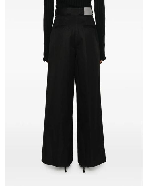 Balenciaga Black High-Waist Belt-Loops Trousers