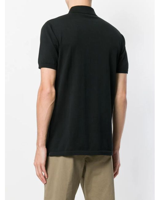 Aspesi Black Cotton Polo for men