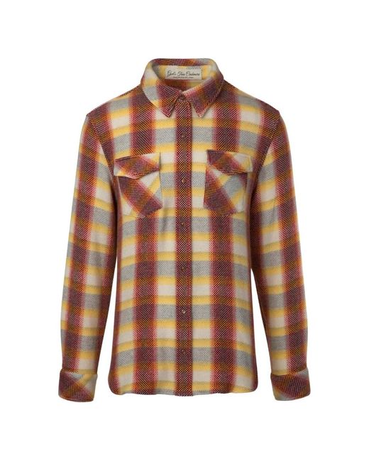 God's True Cashmere Brown Cashmere Plaid Shirt