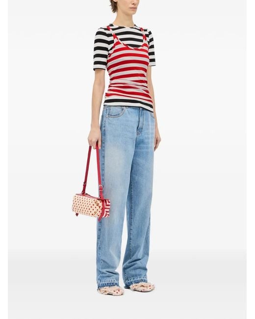 MSGM Pink Polka Dot Shoulder Bag