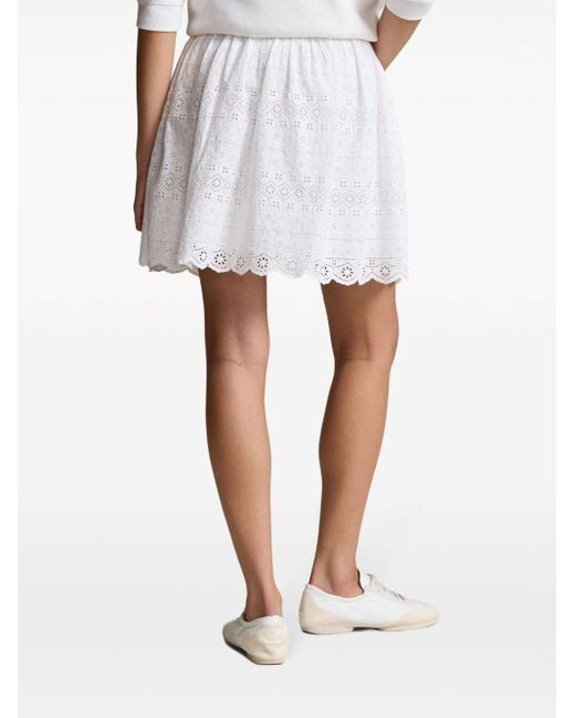 Polo Ralph Lauren White Broderie Anglaise Cotton Skirt