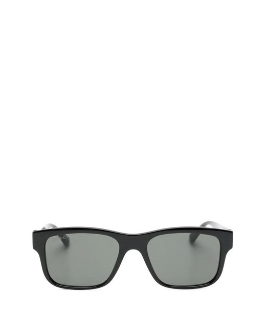 Gucci Gray Rectangle-Frame Sunglasses