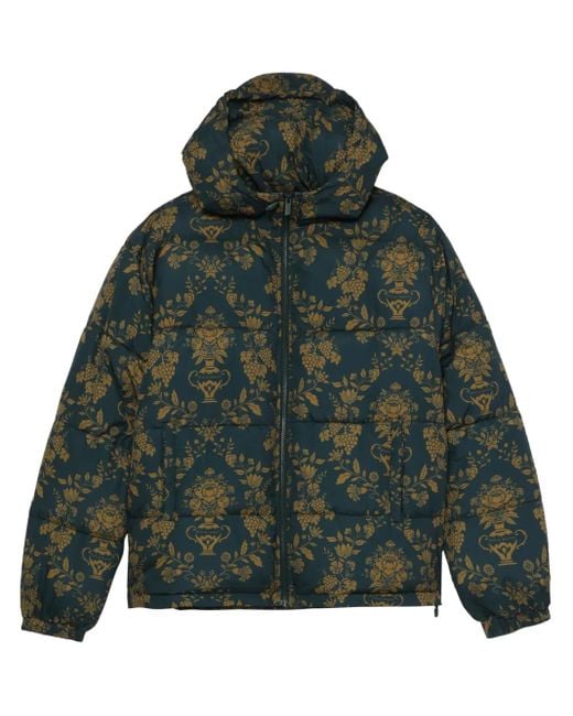 Drole de Monsieur La Doudoune Damas Gewatteerd Jack Met Capuchon in het Green voor heren