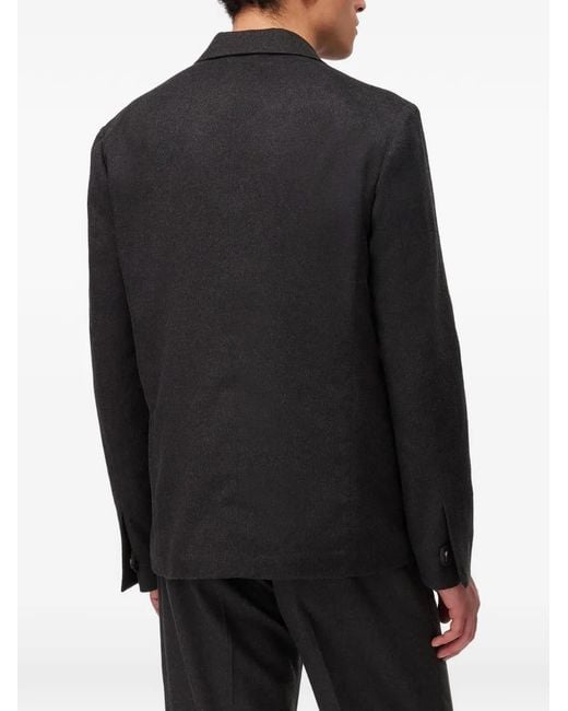 RETORI Black Double-Breasted Patch-Pocket Blazer for men
