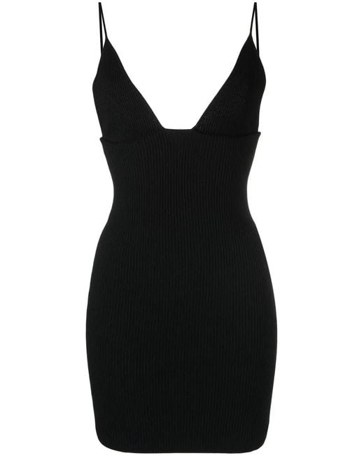 DSquared² Black V-Neck Mini Dress
