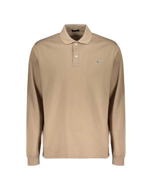 Paul & Shark Natural Logo-Patch Long-Sleeved Polo Shirt for men