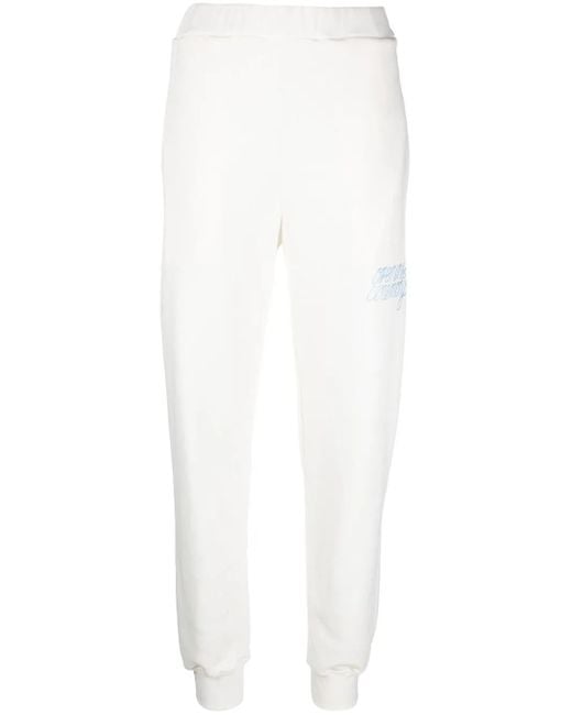 Opening Ceremony White Embroidered-Logo Slim Track Pants