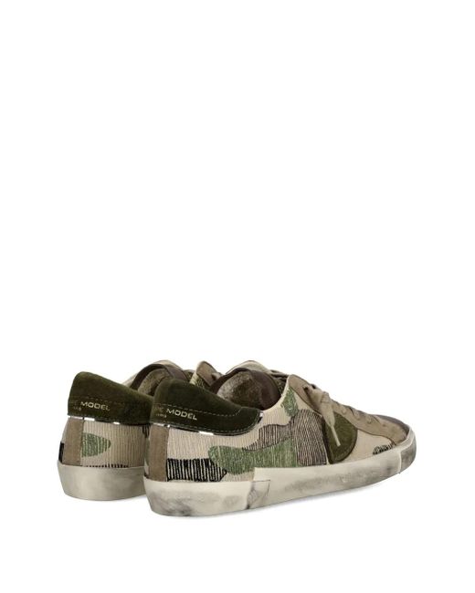 Philippe Model Brown Camouflage-Patterned Low-Top Sneakers for men