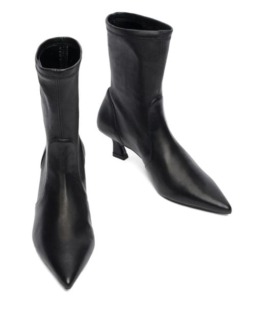 Stuart Weitzman Black Vinnie Pointed-Toe Ankle Boots