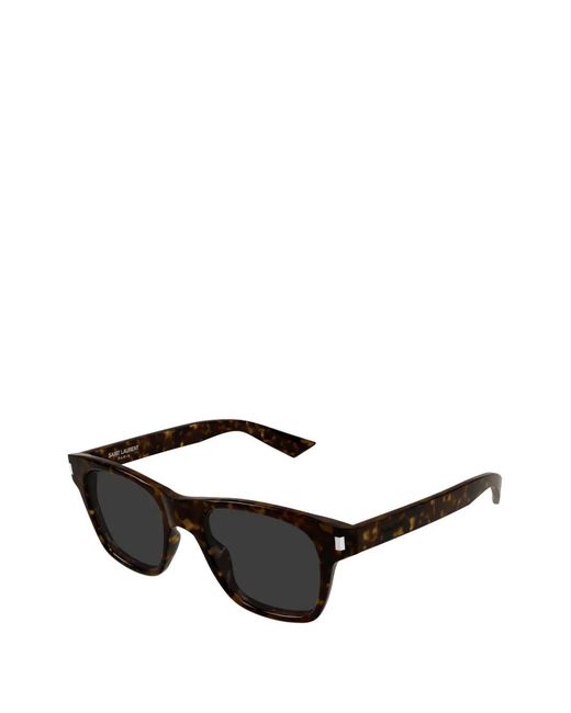 Saint Laurent Black Tortoiseshell-Effect Square-Frame Sunglasses for men