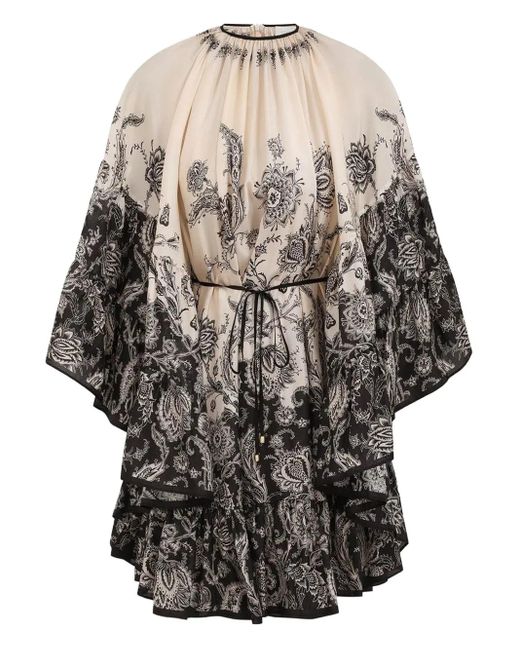 Zimmermann Natural Minikleid Rhiannon Aus Seide