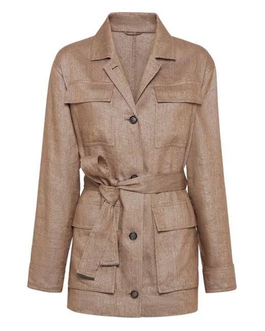 Brunello Cucinelli Brown Belted Jacket