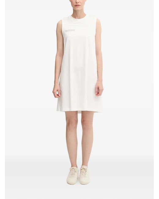 PANGAIA White Lettering-Print Mini Dress