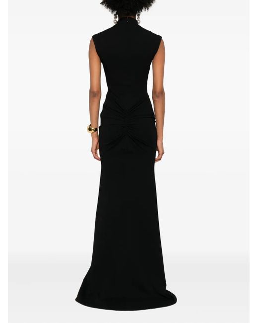 Jacquemus Maxi-Jurk Met Hoge Hals in het Black