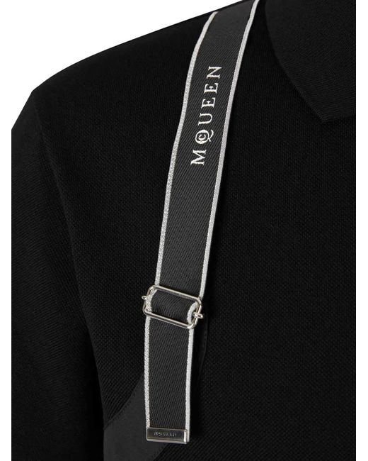 McQueen Black Harness Polo for men