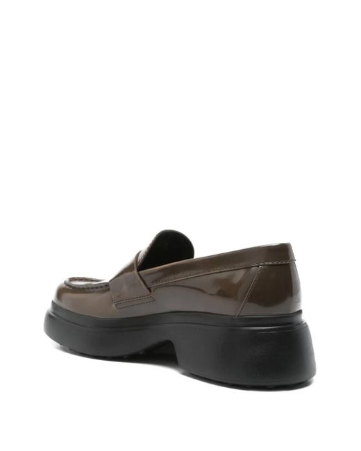 Tod's Gray Leather Platform Loafers