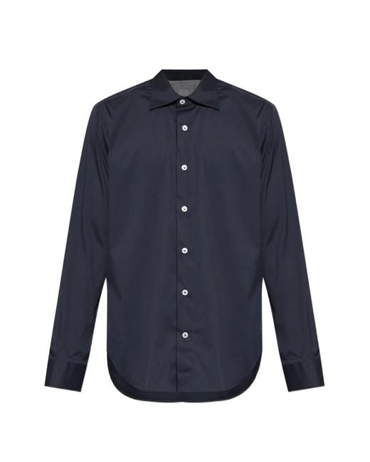 Eleventy Blue Long-Sleeve Classic Shirt for men