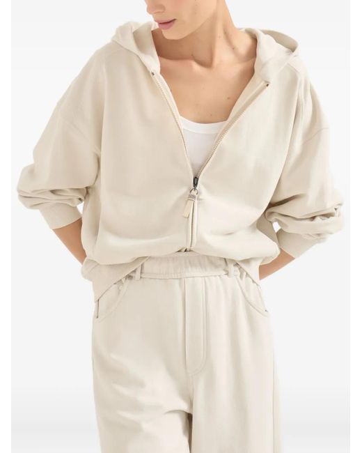 Brunello Cucinelli Natural Zipped Hoodie