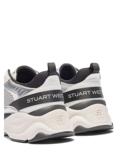Stuart Weitzman White Sw Logo-Detail Sneakers