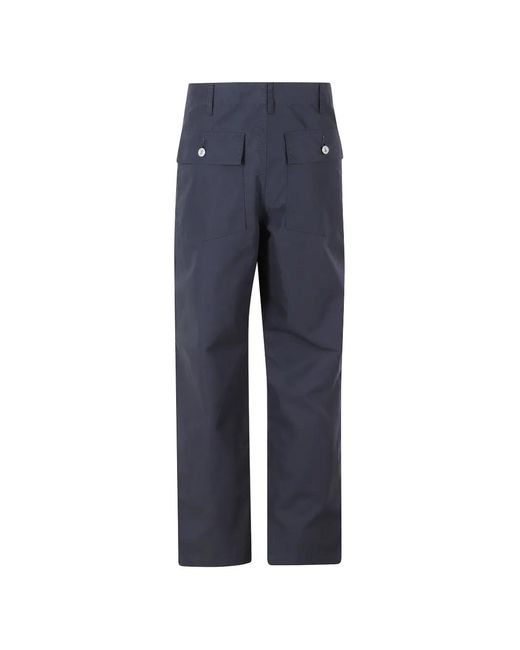 Edwin Blue Pantalon Droit À Poches Plaquées for men