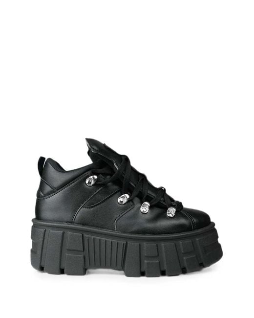 Altercore Black Logan Platform Lace-Up Sneakers