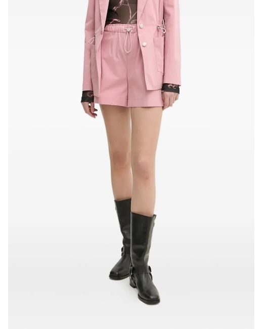 Moschino Pink Logo-Appliqué Drawstring Shorts