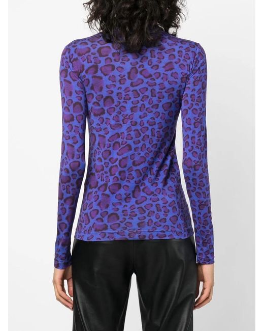 Viktor & Rolf Blue Logo-Patch Long-Sleeve T-Shirt