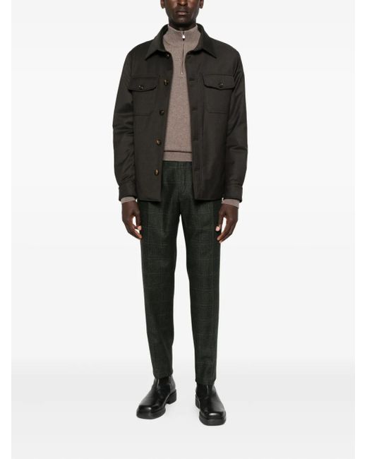 Corneliani Brown High-Neck Half-Zip Sweater for men