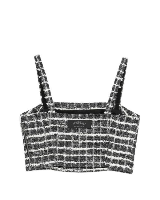 Iceberg Gray Checked Top