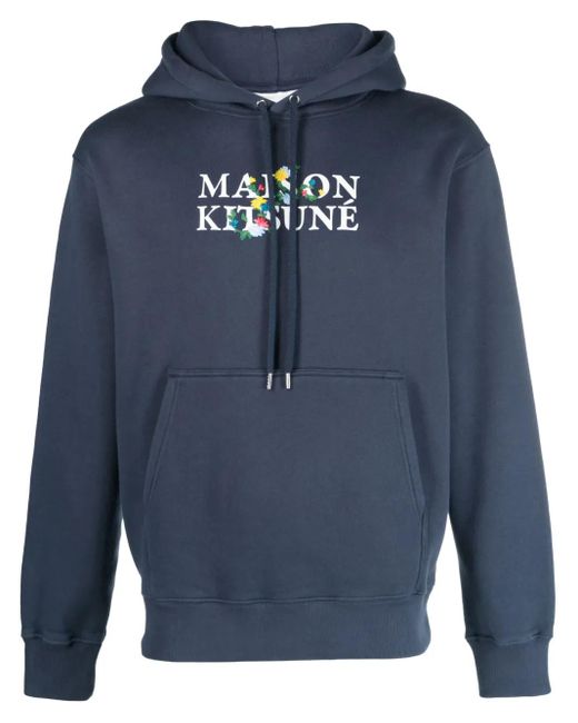 Maison Kitsuné Blue Flowers Comfort Hoodie for men