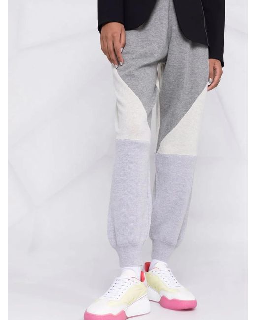 Stella McCartney Gray Panelled Wool Track Pants