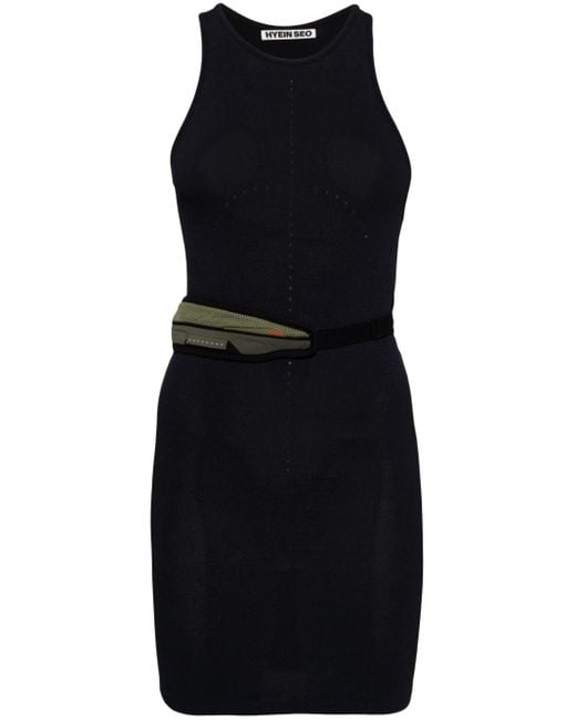 Hyein Seo Black Pouch-appliqué Tank Dress