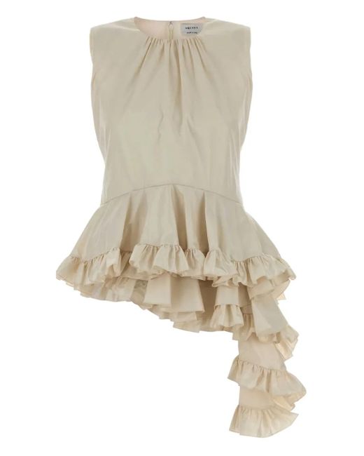 Alexander McQueen Natural Ivory Poplin Top