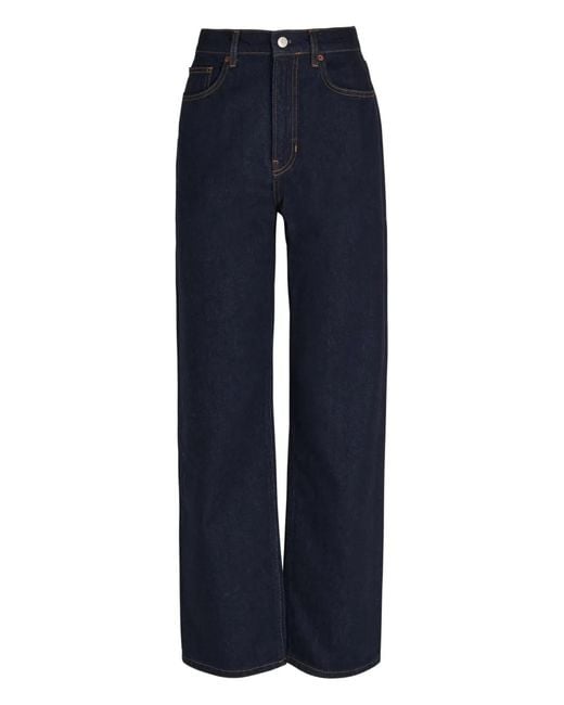 Reformation Blue Five-Pocket Straight Jeans