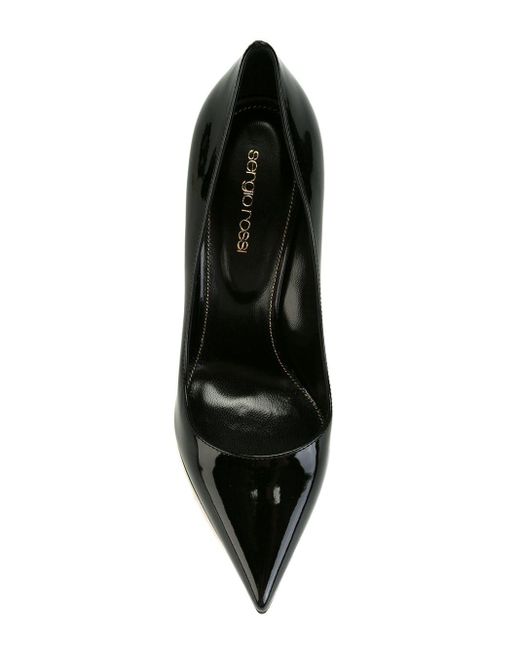 Sergio Rossi Black Spitze Lacklederpumps