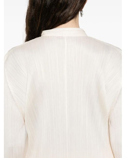 Pleats Please Issey Miyake White Pleated Top