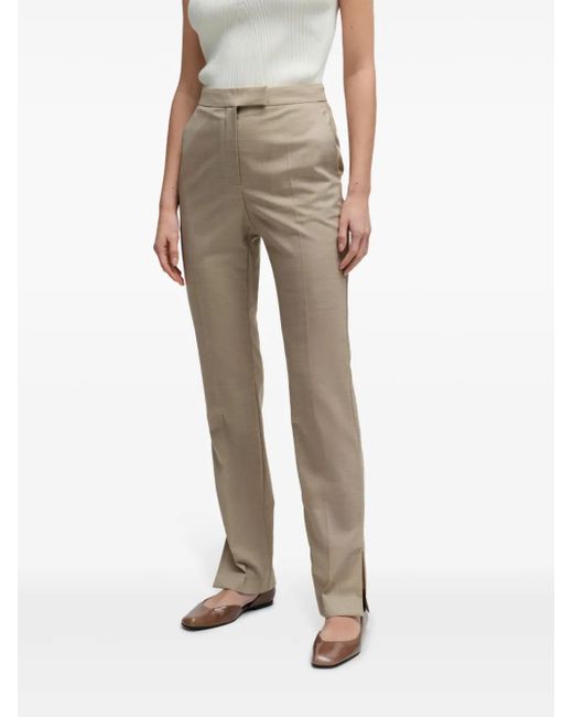 Boss Natural Mid-Rise Slim-Fit Trousers