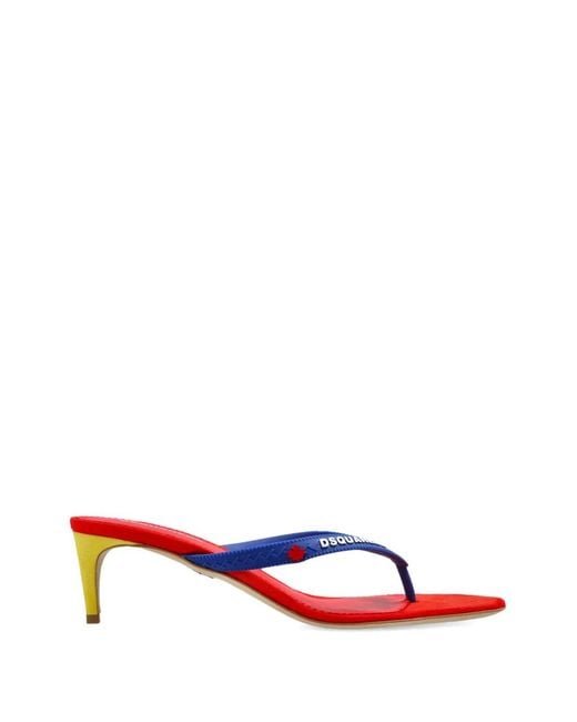 DSquared² Red Colour-Block Sandals