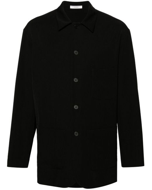 The Row Black Casey Wool Shirt for men