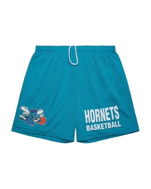 Mitchell & Ness Blue Charlotte Hornets Hardwood Classics Gameday Shorts for men