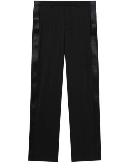 Pantalon de costume en laine à détails satinés Helmut Lang pour homme en coloris Black