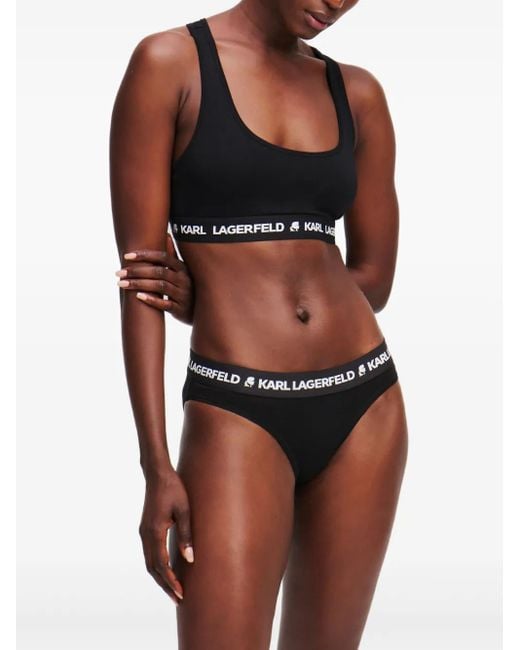 Karl Lagerfeld Drie Slips Met Logoband in het Black