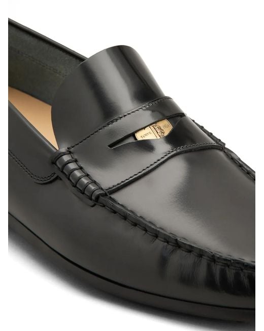 Tod's Black Gommino Leather Loafers for men