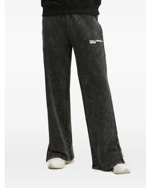 Karl Lagerfeld Black Side-Split Trousers