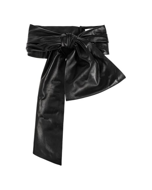 Chloé Black Ruched Leather Belt