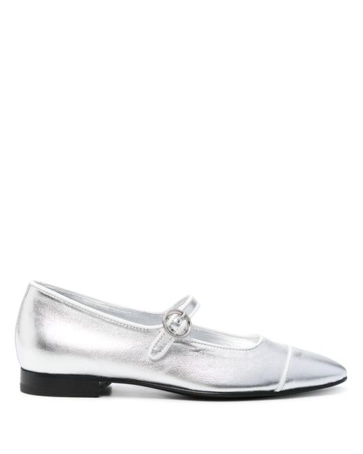 CAREL PARIS White Corail Leather Ballerina Shoes