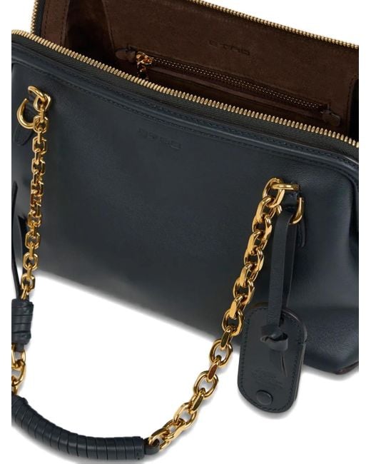 Etro Black Small Leather Doc Shoulder Bag